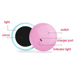 OneFire 1W 10 LEDs Multifunktions wiederaufladbarer Donut-förmiger Kosmetikspiegel LED-Schreibtischlampe Nachtlicht, DC 5V, 1W Pink
