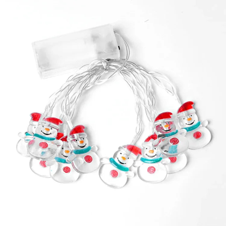 1,5m 10 Lichter Weihnachts-Schneemann LED Lichterkette, Weihnachts-Schneemann