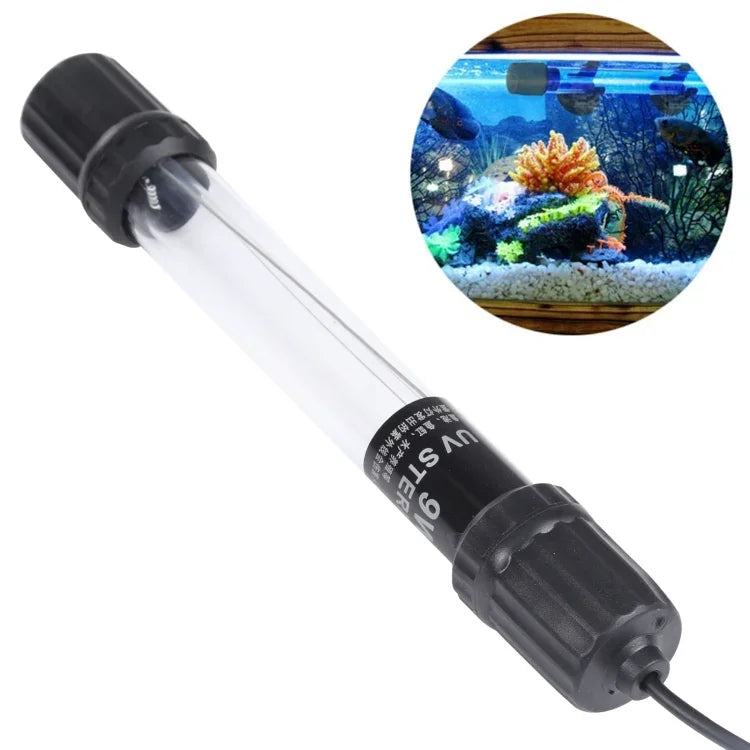 UV-009 9W UV-Entkeimungslampe Desinfektionslicht für Aquarien, EU-Stecker, 9W