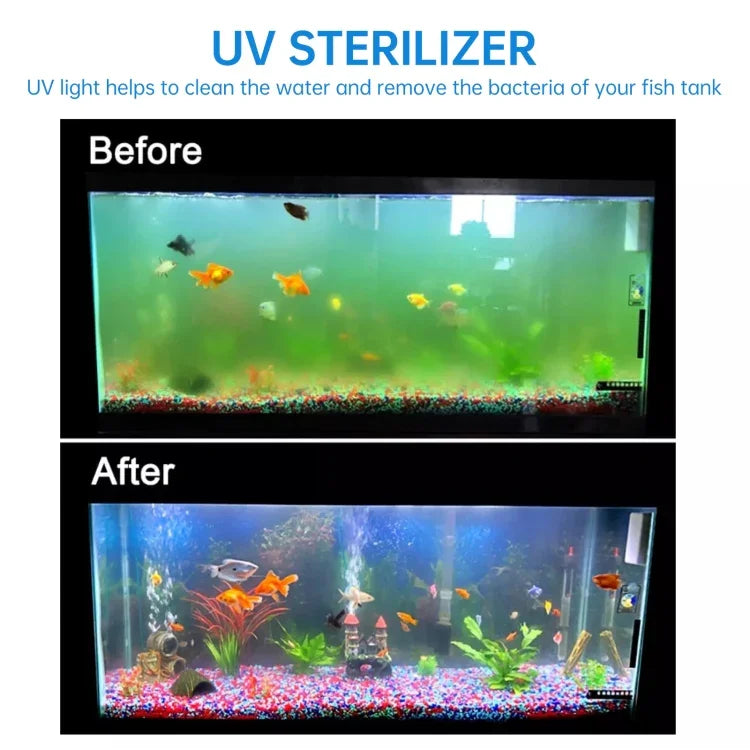 UV-009 9W UV-Entkeimungslampe Desinfektionslicht für Aquarien, EU-Stecker, 9W