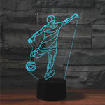 Playing Football Form 3D Bunte LED Vision Licht Tischlampe, USB & Batterie Version, USB & Batterie Version