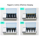 AC 100-240V 4-Schacht-Batterieladegerät für AA & AAA & C / D Batterien, US-Stecker
