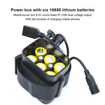 6 Sektionen 18650 Akku Multifunktions Mobile Power Box mit 8,4v Rundstecker & 5v USB Dual-Spannungsausgang Ohne Akku, 8,4v
