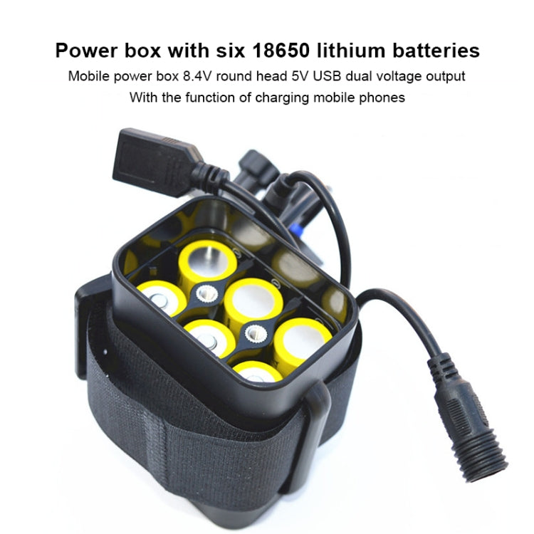 6 Sektionen 18650 Akku Multifunktions Mobile Power Box mit 8,4v Rundstecker & 5v USB Dual-Spannungsausgang Ohne Akku, 8,4v