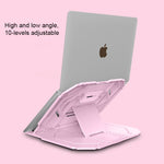 T3 Multifunktions-Hohlraum-Design Kühlhalter mit 10-stufig verstellbarem Winkel für Notebook, MacBook, iPad, Mobiltelefone, T3 (Blau), T3 (Weiß), T3 (Schwarz), T3 (Pink)