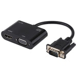 2 in 1 VGA zu HDMI + VGA 15-Pin HDTV Adapter Konverter mit Audio