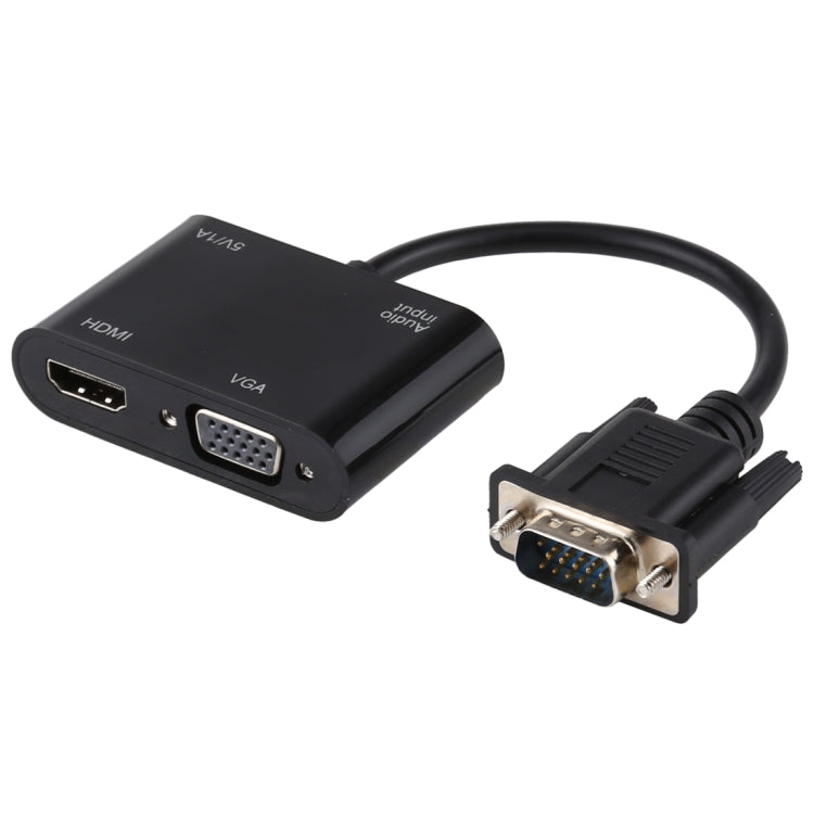 2 in 1 VGA zu HDMI + VGA 15-Pin HDTV Adapter Konverter mit Audio