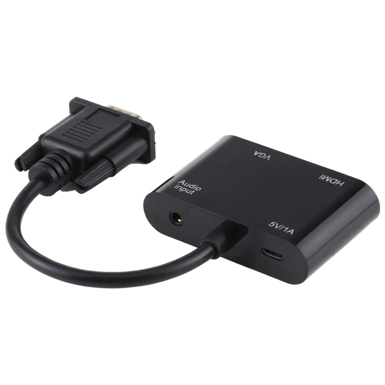 2 in 1 VGA zu HDMI + VGA 15-Pin HDTV Adapter Konverter mit Audio