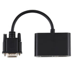 2 in 1 VGA zu HDMI + VGA 15-Pin HDTV Adapter Konverter mit Audio