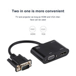 2 in 1 VGA zu HDMI + VGA 15-Pin HDTV Adapter Konverter mit Audio