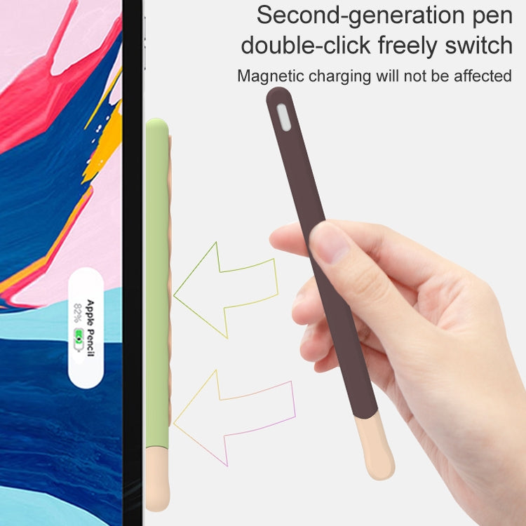 LOVE MEI Für Apple Pencil 2 Streifen-Design Silikon-Schutzhülle, Für Apple Pencil 2