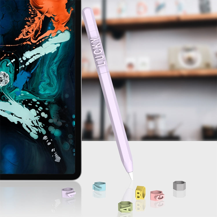 LOVE MEI Für Apple Pencil 1 Zahlen- und Buchstaben-Design Silikon-Schutzhülle, Für Apple Pencil 1