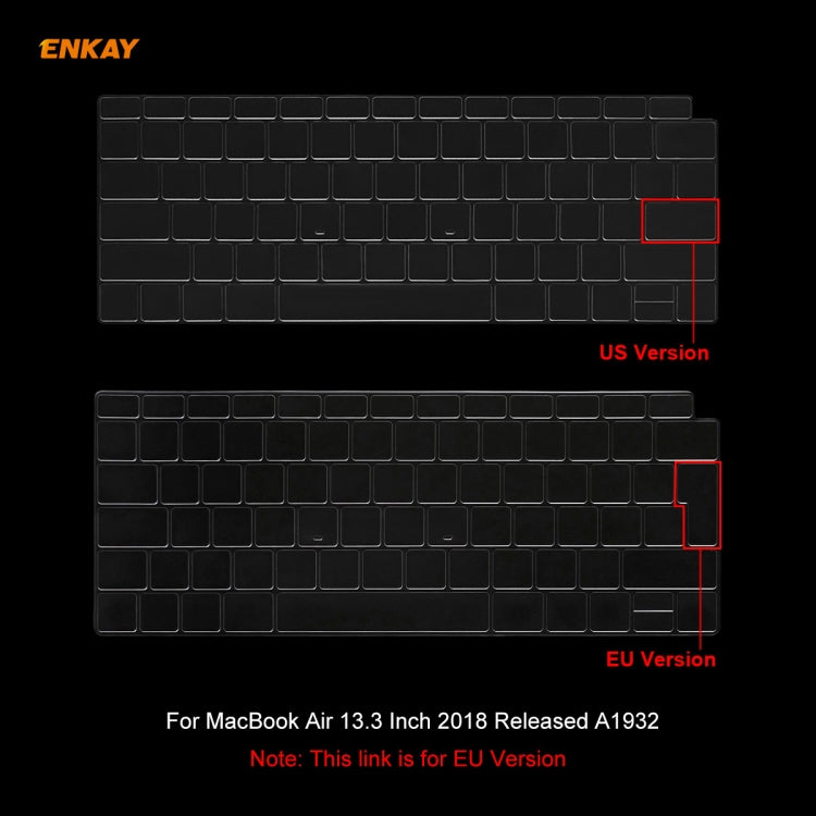 ENKAY TPU-Tastaturschutzabdeckung für MacBook Air 13,3 Zoll A1932 (2018), EU-Version, Für MacBook Air 13,3 Zoll A1932 (2018)