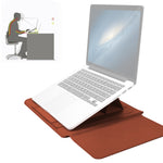 4 in 1 Universelle wasserdichte PU-Leder Laptophülle mit Griff & Ständer & Stifthalter + 2 Aufwickler + Mausbeutel + Ladegerät-Set für 13 / 14 Zoll Laptops, 13 / 14 Zoll