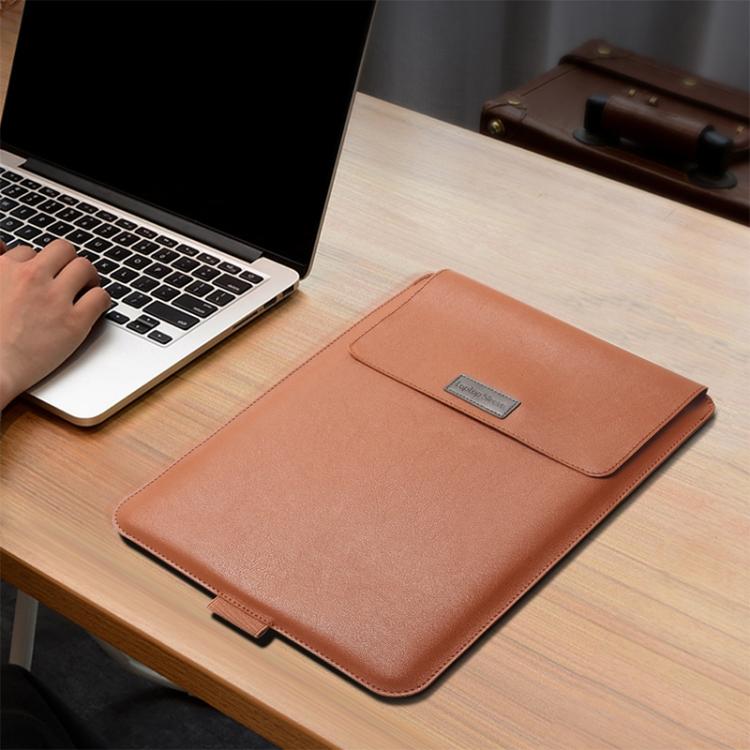 4 in 1 Universelle wasserdichte PU-Leder Laptophülle mit Griff & Ständer & Stifthalter + 2 Aufwickler + Mausbeutel + Ladegerät-Set für 13 / 14 Zoll Laptops, 13 / 14 Zoll