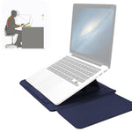 4 in 1 Universelle wasserdichte PU-Leder Laptophülle mit Griff & Ständer & Stifthalter + 2 Aufwickler + Mausbeutel + Ladegerätbeutel Set für 15 Zoll Laptops, 15 Zoll