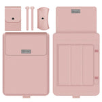 4 in 1 Universelle wasserdichte PU-Leder Laptophülle mit Griff & Ständer & Stifthalter + 2 Aufwickler + Mausbeutel + Ladegerätbeutel Set für 15 Zoll Laptops, 15 Zoll
