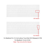 ENKAY TPU Tastaturschutzabdeckung für 2015 MacBook 12 Zoll (A1534) / MacBook Pro 13,3 Zoll ohne Touch Bar (A1708), Europa-Version, EU-Version