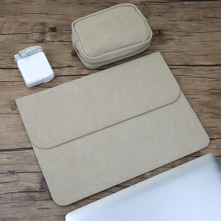 2 in 1 Horizontale matte Leder-Innentasche für Laptop + Netzteiltasche für MacBook 12 Zoll A1534 (2015 - 2017), MacBook 12 Zoll A1534 (2015 - 2017)
