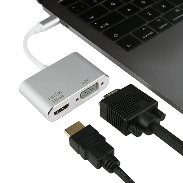 4-in-1 USB / Typ-C auf 4K HDMI + VGA + USB 3.0 Schnittstelle Multifunktionsadapter