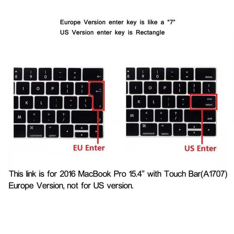 ENKAY Hat-Prince 2 in 1 Mattierte Hartschalen-Kunststoff-Schutzhülle + Europa-Version Ultra-dünner TPU Tastaturschutz für 2016 MacBook Pro 15,4 Zoll mit Touch Bar (A1707), 15,4 Zoll mit Touch Bar Europa-Version