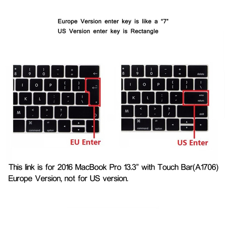ENKAY Hat-Prince 2 in 1 Kristallklare Hartschalen-Kunststoff-Schutzhülle + Europa-Version Ultra-dünner TPU Tastaturschutz für 2016 MacBook Pro 13,3 Zoll mit Touch Bar (A1706), 13,3 Zoll mit Touch Bar Europa-Version