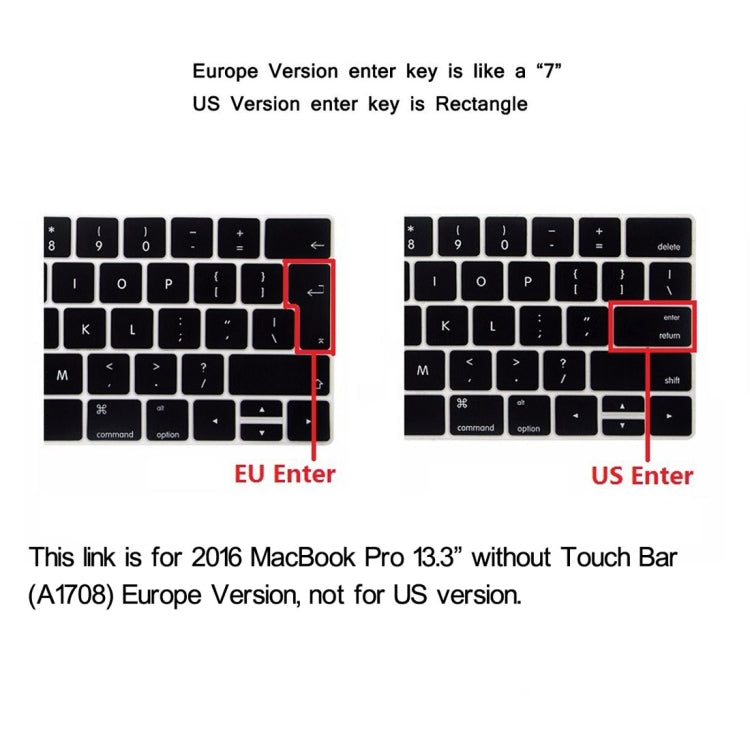 ENKAY Hat-Prince 2 in 1 Kristallklare Hartschalen-Kunststoff-Schutzhülle + Europa-Version Ultra-dünner TPU Tastaturschutz für 2016 MacBook Pro 13,3 Zoll ohne Touch Bar (A1708), 13,3 Zoll ohne Touch Bar Europa-Version
