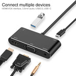 USB-C / Type-C zu HDMI / VGA / USB 3.0 / PD Konverter