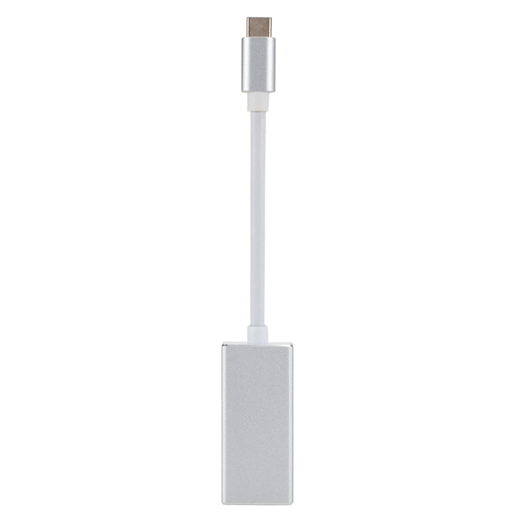 USB-C / Type-C 3.1 Stecker zu Mini DP Buchse HD Konverter, Länge: 12cm, Silber, Gold