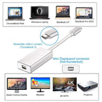 USB-C / Type-C 3.1 Stecker zu Mini DP Buchse HD Konverter, Länge: 12cm, Silber, Gold