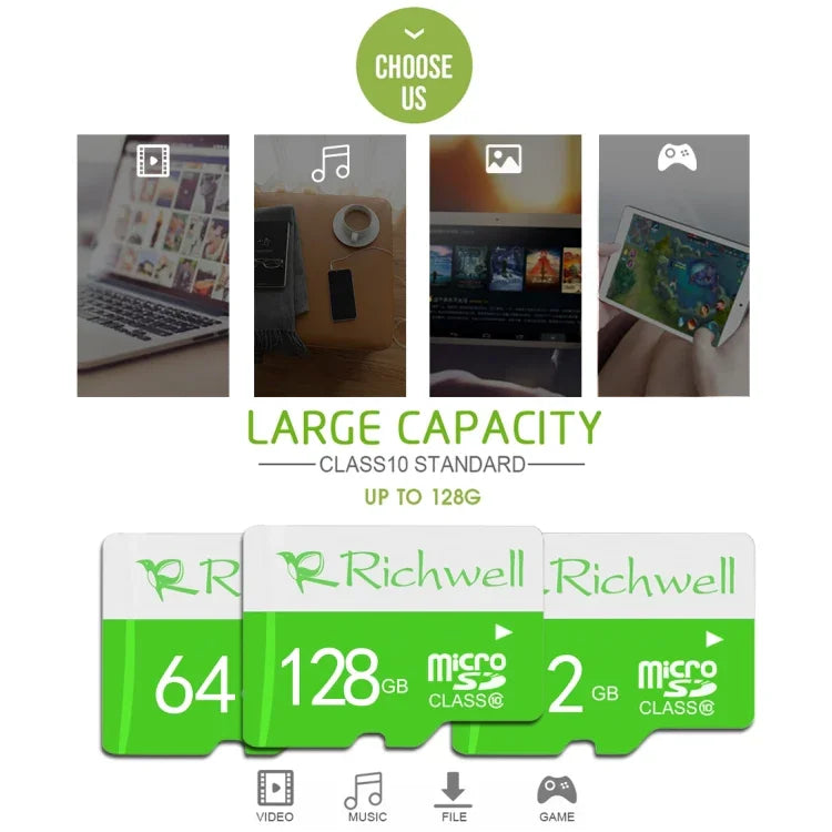 Richwell 32 GB High Speed ​​Class 10 Micro SD (TF) Speicherkarte, 32 GB