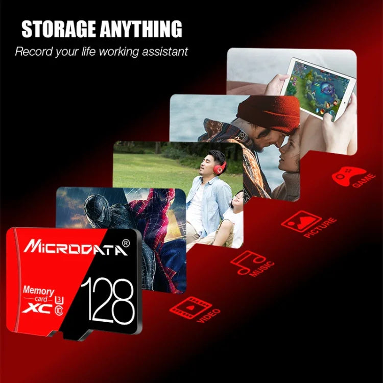 MICRODATA 16 GB High Speed ​​U1 Rot und Schwarz TF (Micro SD) Speicherkarte, 16 GB