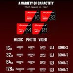 MICRODATA 16 GB High Speed ​​U1 Rot und Schwarz TF (Micro SD) Speicherkarte, 16 GB