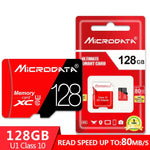 MICRODATA 128 GB High Speed ​​U3 Rot und Schwarz TF (Micro SD) Speicherkarte, 128 GB