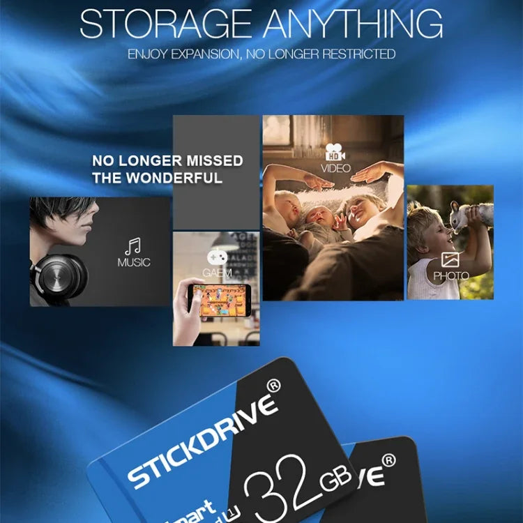 STICKDRIVE 32 GB High Speed ​​U1 Blau und Schwarz TF (Micro SD) Speicherkarte, 32 GB