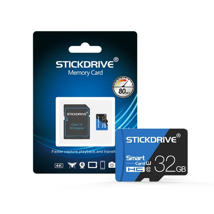 STICKDRIVE 32 GB High Speed ​​U1 Blau und Schwarz TF (Micro SD) Speicherkarte, 32 GB