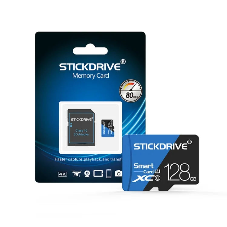 STICKDRIVE 128 GB High Speed ​​U3 Blau und Schwarz TF (Micro SD) Speicherkarte, 128 GB