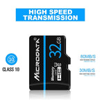 MICRODATA 32GB U1 Blue Line und Black TF (Micro SD) Speicherkarte, 32GB