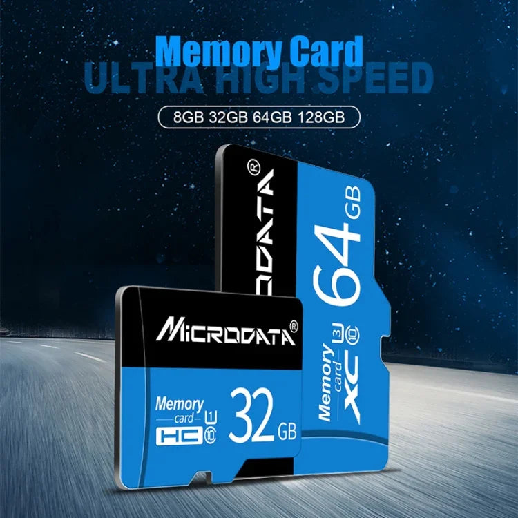 MICRODATA 64GB U3 Blau und Schwarz TF (Micro SD) Speicherkarte, 64GB