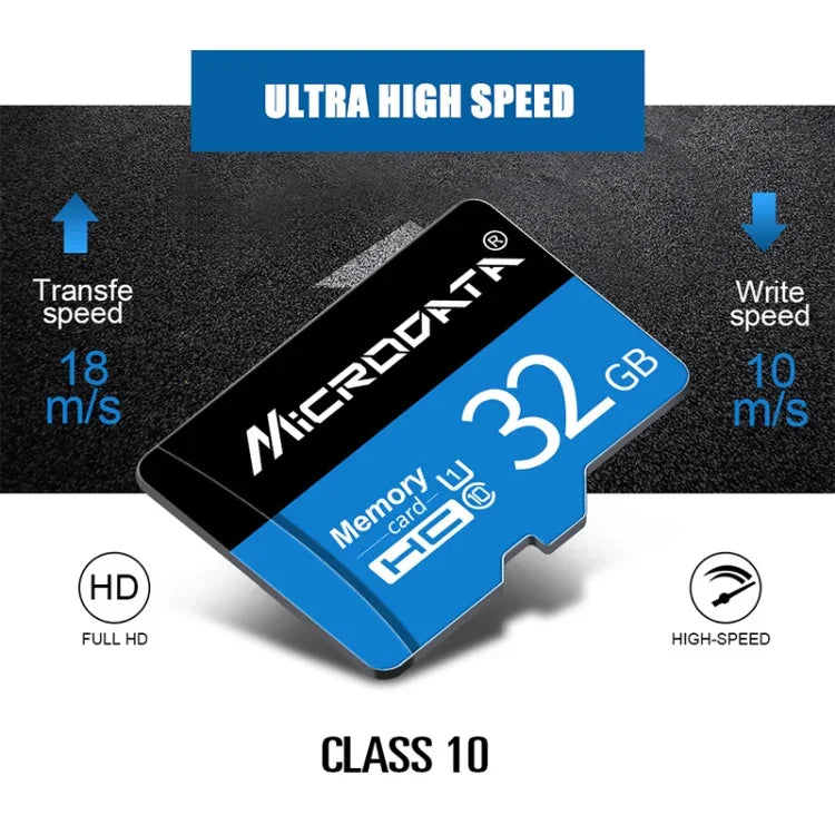 MICRODATA 64GB U3 Blau und Schwarz TF (Micro SD) Speicherkarte, 64GB