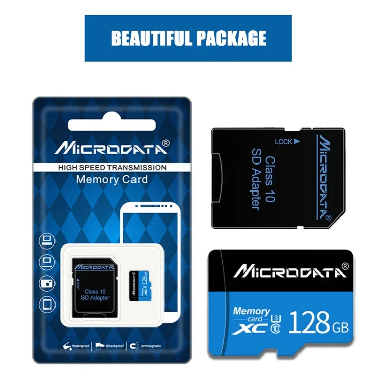 MICRODATA 128GB U3 Blau und Schwarz TF (Micro SD) Speicherkarte, 128GB
