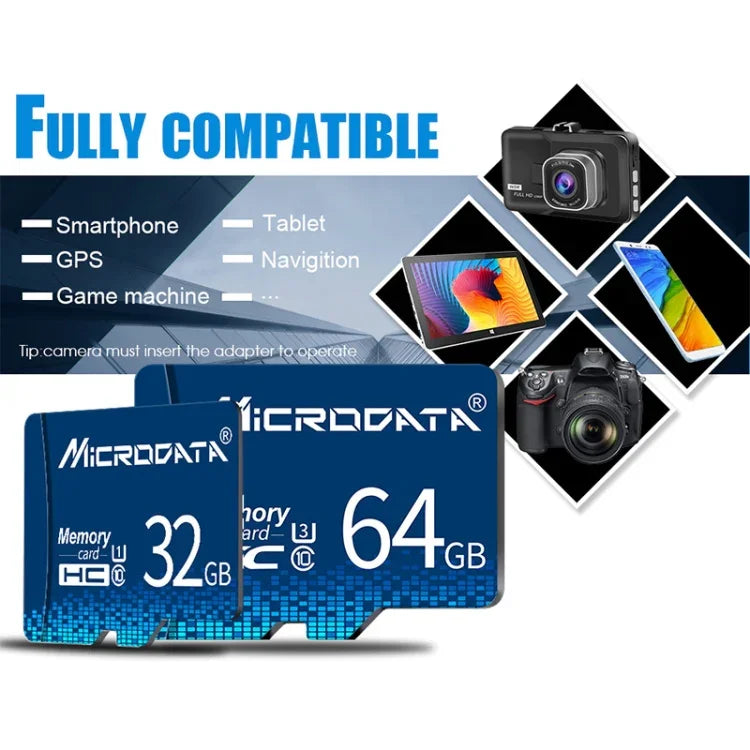 MICRODATA 64GB U3 Blue TF (Micro SD) Speicherkarte, 64GB