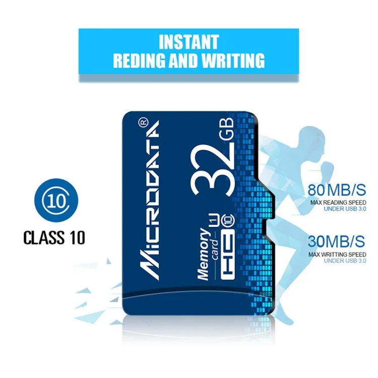 MICRODATA 128GB U3 Blue TF (Micro SD) Speicherkarte, 128GB