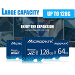 MICRODATA 128GB U3 Blue TF (Micro SD) Speicherkarte, 128GB
