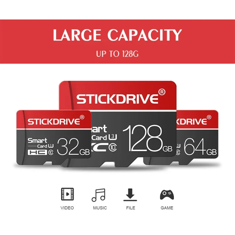 STICKDRIVE 16GB U1 White Line Red and Black TF (Micro SD) Speicherkarte, 16GB