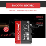 STICKDRIVE 64GB U3 White Line Red and Black TF (Micro SD) Speicherkarte, 64GB