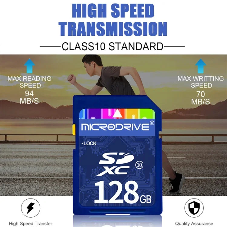 Microdrive 128 GB High-Speed-SD-Speicherkarte der Klasse 10 für alle digitalen Geräte mit SD-Kartensteckplatz, 128 GB