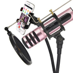 BGN-C7 Kondensatormikrofon Doppel-Mobiltelefon Karaoke Live-Gesang Mikrofon mit eingebauter Soundkarte