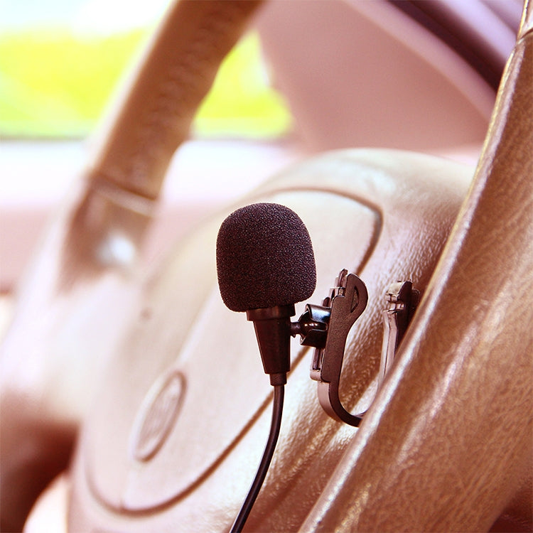 ZJ025MR Aufklebbares Clip-On Lavalier Mono Mikrofon für Auto GPS / Bluetooth-fähiges Audio DVD externes Mikrofon, Kabellänge: 3m, 90-Grad-Winkel 3,5mm Klinke, Winkel 3,5mm Klinke Mono