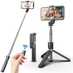 L03 Aluminiumlegierung Faltbares Bluetooth-Stativ Selfie-Stick, L03 Weiß, L03 Schwarz